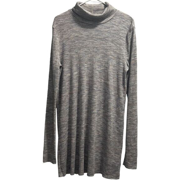 Free People We the Free Stone Cold Ivory Multi Turtleneck Tunic Top SZ.L - Picture 1 of 7